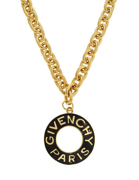 vintage givenchy logo necklace|givenchy crystal collar necklace.